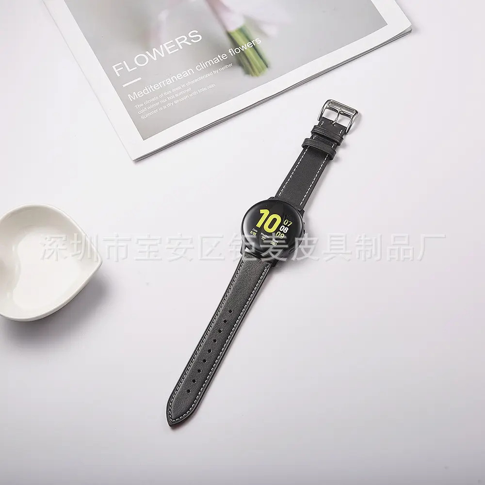 سوار ساعة من جلد طبيعي مزدوج الوجه لهواوي ⁨GT1/2⁩ وسامسونج ⁨Galaxy Watch4/5/6⁩ - صورة 10