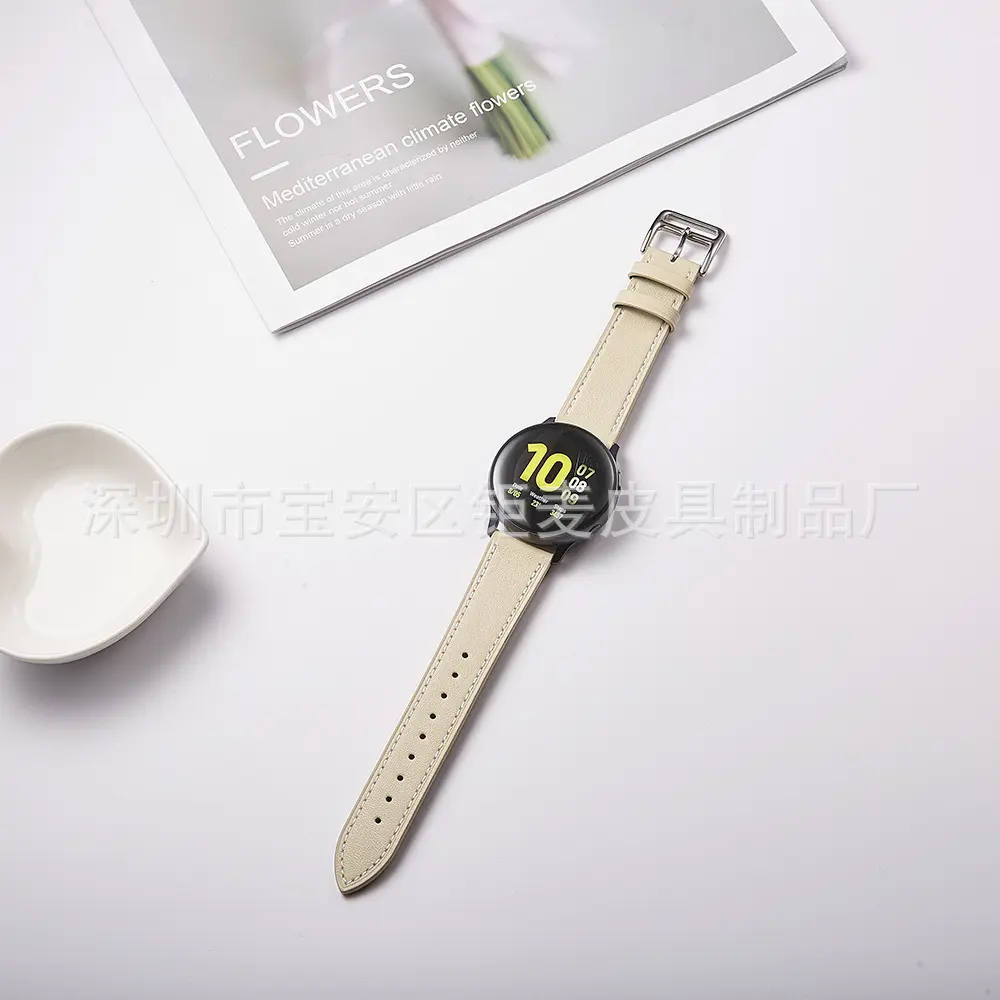 سوار ساعة من جلد طبيعي مزدوج الوجه لهواوي ⁨GT1/2⁩ وسامسونج ⁨Galaxy Watch4/5/6⁩ - صورة 11