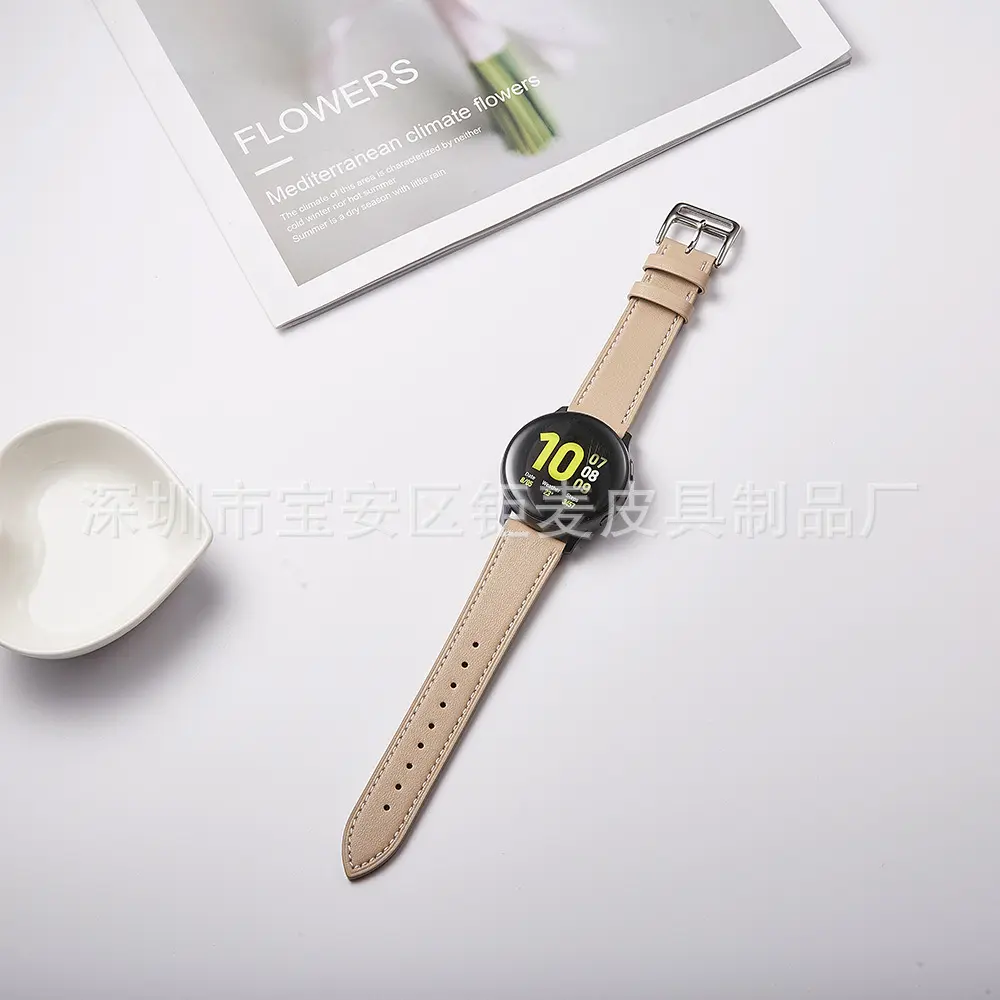 سوار ساعة من جلد طبيعي مزدوج الوجه لهواوي ⁨GT1/2⁩ وسامسونج ⁨Galaxy Watch4/5/6⁩ - صورة 12