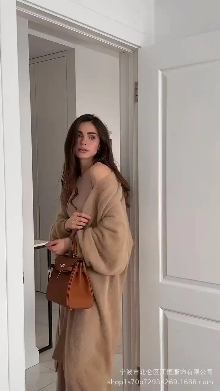 كارديغان مبطن قطن طويل وسميك للنساء - صورة 2