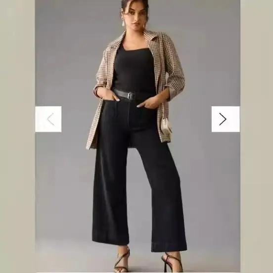 بنطال جينز نسائي واسع الساق - صورة 1